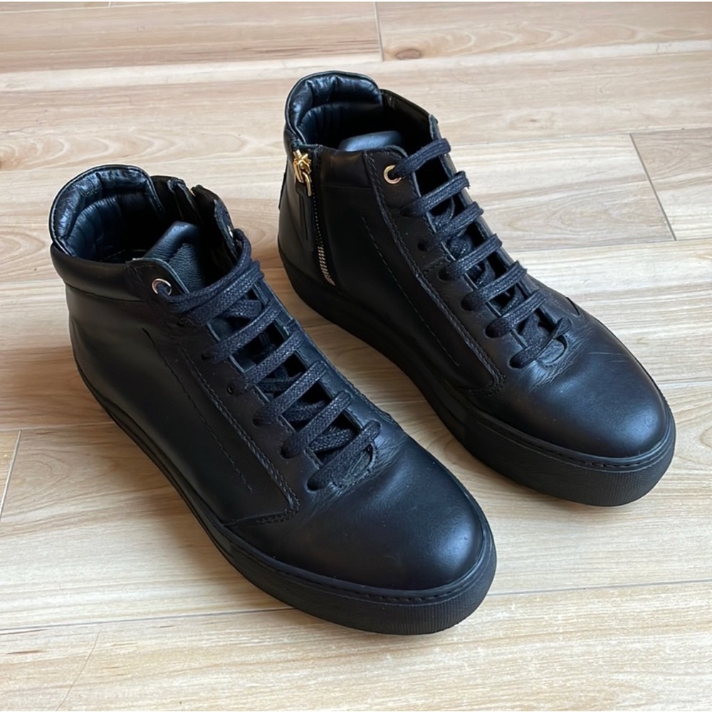 WANT Les Essentiels Black Leather High-Top Sneakers
